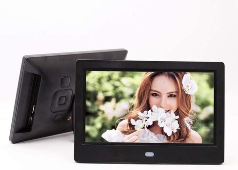 9 Inch Digital Photo Frame - 1024×600 Led Screen, Mp3/Music/Video Player with Calendar/Clock Function, with Remote Control for Sd/USB,White (White) (Black) in Kuwait