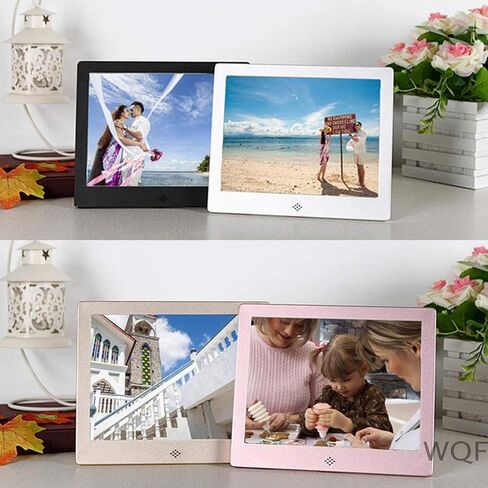 Digital Photo Frames 8-Inch Slim Design 4: 3 Positive Screen Ratio Support Picture Music Video Play (Silver) (Black) in Kuwait