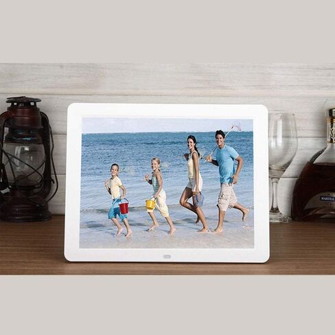Photo 12 Inch Hd Digital Photo Frame with 1024 * 768 High Definition, Free 10Gb Online Storage and Motion Sensor,White in Kuwait