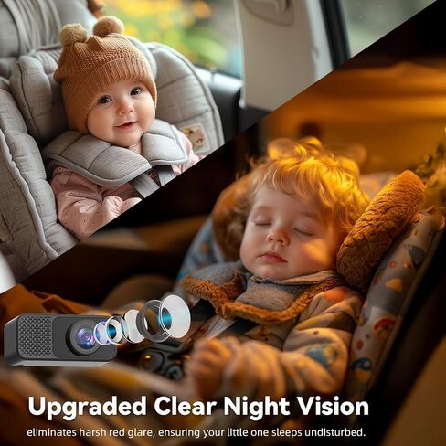 7" Baby Car Camera Dual Seat Cameras Baby Monitor for 2 Kids | 1080P Split Screen, Backseat Rear-Facing Mirror for Baby, Auto-Dimming Night Vision, 150° Wide-Angle, Anti-Glare Plug & Play in Kuwait