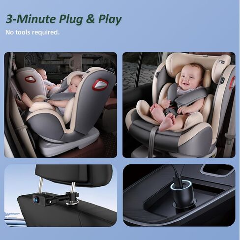 7" Baby Car Camera Dual Seat Cameras Baby Monitor for 2 Kids | 1080P Split Screen, Backseat Rear-Facing Mirror for Baby, Auto-Dimming Night Vision, 150° Wide-Angle, Anti-Glare Plug & Play in Kuwait