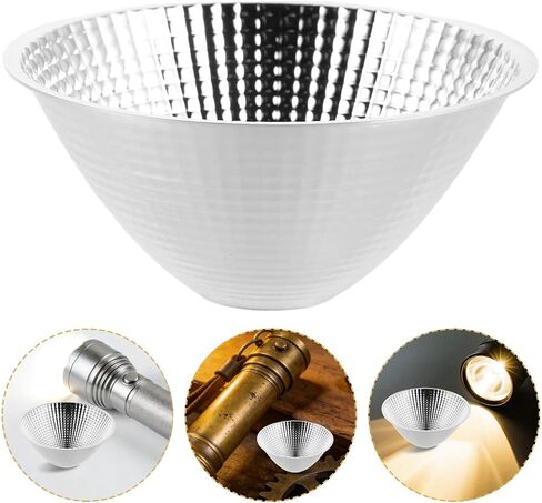 Didiseaon LED Flashlight Reflector Cup Replacement with Aluminum Construction and Sturdy Design, Silver Spotlight Lampshade Part for Indoor Precision Work Lighting and Reduced Wear in Kuwait