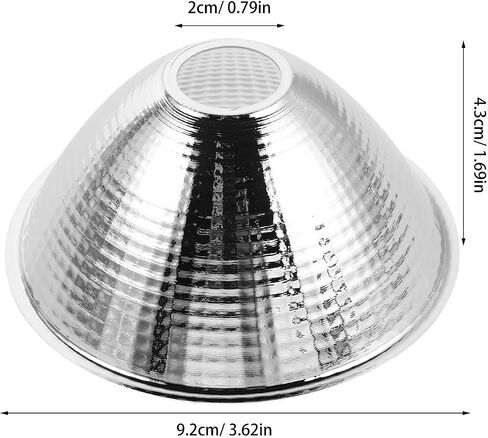 HOMSFOU LED Light Reflector Cup Accessory for Indoor Precision Work Lighting, Aluminum Material with Smooth Surface Finish, Silver Color, Prolongs Lifespan and Enhances Flashlight Lighting in Kuwait