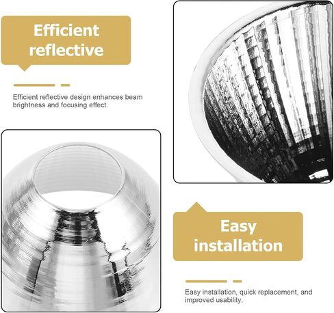HOMSFOU LED Light Reflector Cup Accessory for Indoor Precision Work Lighting, Aluminum Material with Smooth Surface Finish, Silver Color, Prolongs Lifespan and Enhances Flashlight Lighting in Kuwait