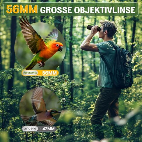 Aurosports 15x56 Binoculars for Adults High Powered Cruise Ship Bird, BAK4 | Bird Watching, FMC, Large View, Large Lens, Clear Low Light Vision, Wide IPD Range, Non-Slip, Hunting Travel, Gift Men Black in Kuwait
