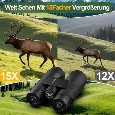 Aurosports 15x56 Binoculars for Adults High Powered Cruise Ship Bird, BAK4 | Bird Watching, FMC, Large View, Large Lens, Clear Low Light Vision, Wide IPD Range, Non-Slip, Hunting Travel, Gift Men Black in Kuwait