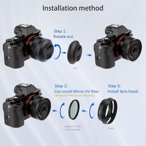 Haoge LH-SE1 Metal Lens Hood for Sony RX1 RX1R RX1R II III rx1m2 m3 Digital Camera Accessories Replaces LHP-1, Sony FE 24mm F1.8, 55mm F1.8 ZA, FE 35mm F2.8 ZA Lens in Kuwait