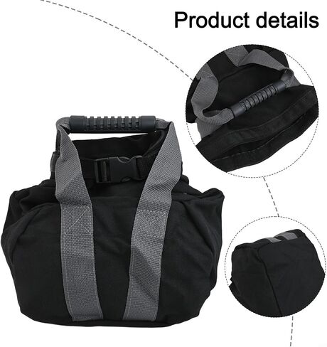 Adjustable Canvas Kettlebell Sandbag for Strength Training, 0-35 lb Fitness Workout Bag with Grip Handles in Kuwait