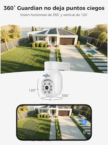 Hiseeu 5MP Wireless Security Camera System,4 Cam-Kit, 1T HDD | Indoor Outdoor, IP66 Waterproof, PTZ, 4K 10CH NVR, 2-Way Audio, Motion Detection Alarm, 24/7 Surveillance, Need Plug-in in Kuwait