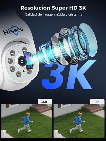 Hiseeu 5MP Wireless Security Camera System,4 Cam-Kit, 1T HDD | Indoor Outdoor, IP66 Waterproof, PTZ, 4K 10CH NVR, 2-Way Audio, Motion Detection Alarm, 24/7 Surveillance, Need Plug-in in Kuwait