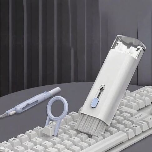 7 In1 Keyboard Cleaning Kit with Brush,Electronic Device Cleaning kit Tools,Multi-Function Cleaner Kit for Earbuds, Cellphones, Camera Lens,Blue in Kuwait