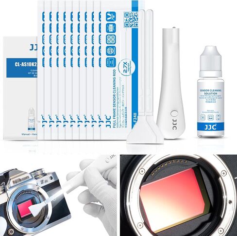 Upgraded Camera Sensor Cleanning Kit with Bright Built in Light Cleaner Handle & 10PCS 24MM Full Frame Sensor Cleaning Swabs & Sensor Cleaning Solution for Full-Frame Sensor CCD and CMOS Sensors Clean in Kuwait