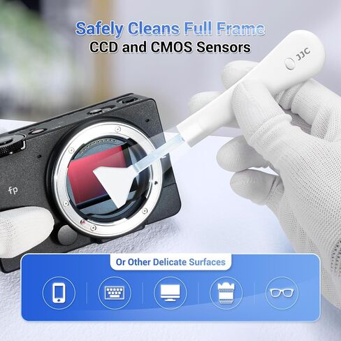 Upgraded Camera Sensor Cleanning Kit with Bright Built in Light Cleaner Handle & 10PCS 24MM Full Frame Sensor Cleaning Swabs & Sensor Cleaning Solution for Full-Frame Sensor CCD and CMOS Sensors Clean in Kuwait