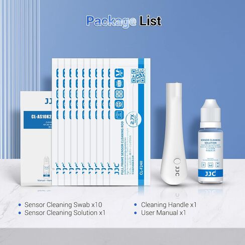 Upgraded Camera Sensor Cleanning Kit with Bright Built in Light Cleaner Handle & 10PCS 24MM Full Frame Sensor Cleaning Swabs & Sensor Cleaning Solution for Full-Frame Sensor CCD and CMOS Sensors Clean in Kuwait