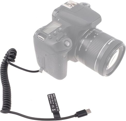USB Type-C to LP-E17 Dummy Battery DR-E18 Coupler Power Cable Adapter for Canon EOS R50 R50V R8 R10 RP 77D 200D Mark II 250D 750D 760D 800D 850D T6i T6s T7i T8i SL2 Camera in Kuwait