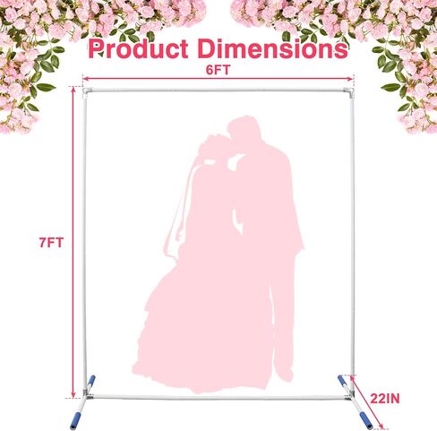 Wedding Arch Backdrop Stand,7x6 FT Metal Arch Backdrop Stand for Ceremony Square Stainless Steel Arched Frame Decoration for Wedding,Birthday,Party,Anniversary,Baby Shower,Garden Decorations in Saudi Arabia