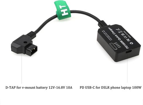 D-Tap to USB-C PD 100W Power Converter Adapter for Sony DSLR Camera Monitor Phone Laptop, Type C, 12-16.8V V-Lock Gold Mount Battery, Bidirectional in Kuwait