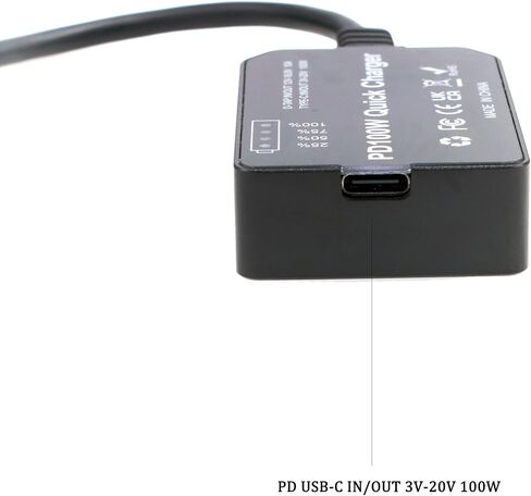 D-Tap to USB-C PD 100W Power Converter Adapter for Sony DSLR Camera Monitor Phone Laptop, Type C, 12-16.8V V-Lock Gold Mount Battery, Bidirectional in Kuwait