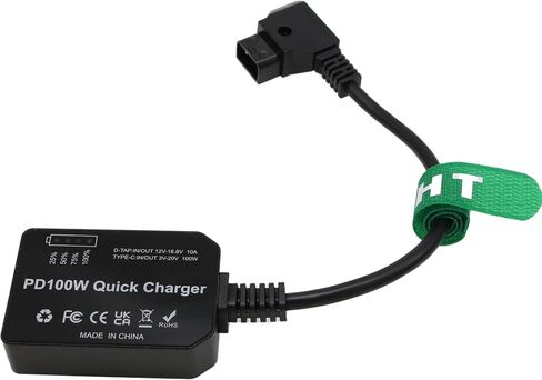 D-Tap to USB-C PD 100W Power Converter Adapter for Sony DSLR Camera Monitor Phone Laptop, Type C, 12-16.8V V-Lock Gold Mount Battery, Bidirectional in Kuwait