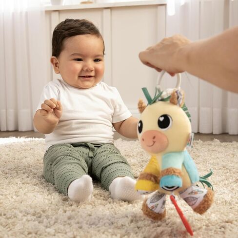 Lamaze Carson Clydesdale Clip-On Stroller and Car Seat Toy | Crinkle And Chime Sounds, Sensory Toy For Babies, Travel Toy For Car, Ages 0 Months And Up, Tethered Apple Teether in Kuwait