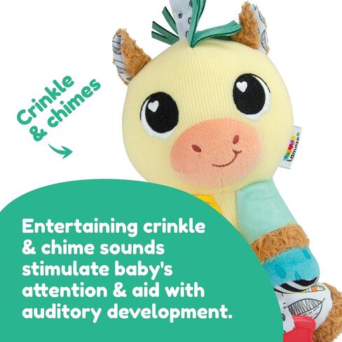 Lamaze Carson Clydesdale Clip-On Stroller and Car Seat Toy | Crinkle And Chime Sounds, Sensory Toy For Babies, Travel Toy For Car, Ages 0 Months And Up, Tethered Apple Teether in Kuwait