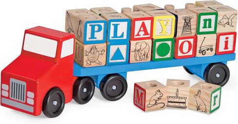 Melissa & Doug Alphabet Blocks Wooden Truck Educational Toy in Kuwait