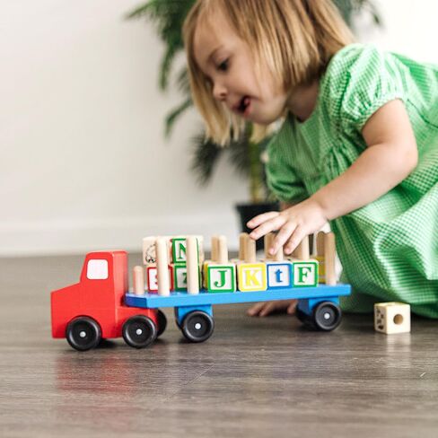 Melissa & Doug Alphabet Blocks Wooden Truck Educational Toy in Kuwait