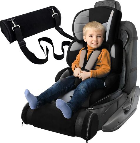 Car Seat Foot Rest for Kids, Toddler Booster Seat Leg Rest Support | Convenient Travel Car Accessories with Long Adjustable Strap, Quick Install Leg Comfort Pedal(Black ) in Kuwait