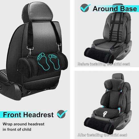 Car Seat Foot Rest for Kids, Toddler Booster Seat Leg Rest Support | Convenient Travel Car Accessories with Long Adjustable Strap, Quick Install Leg Comfort Pedal(Black ) in Kuwait