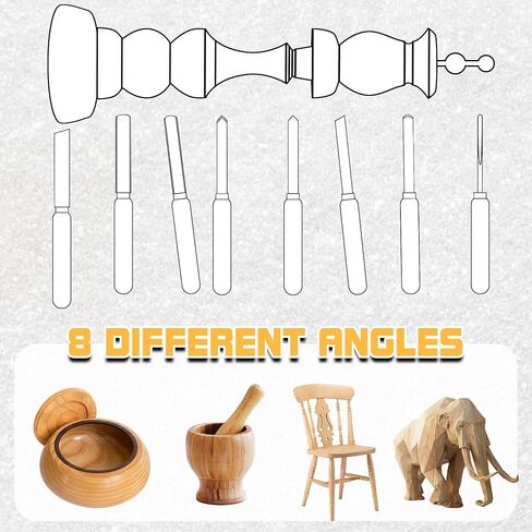 8 Pcs Wood Lathe Tools, Wood Chisel Sets, Suitable For Wood Working Tools, Which is Used for Lathe, is Suitable for Beginners and Professionals (8) in Kuwait