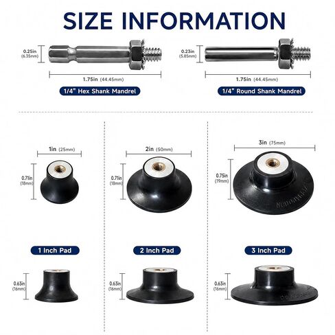 4Pack Sanding Discs Holder Quick Change Disc Pad Holder with 1/4" Removable Shanks Twist on Disc Holders 1 Inch 2 Inch 3 Inch Holders for Die Grinder Accessories Polishing Rotating Tools in Kuwait