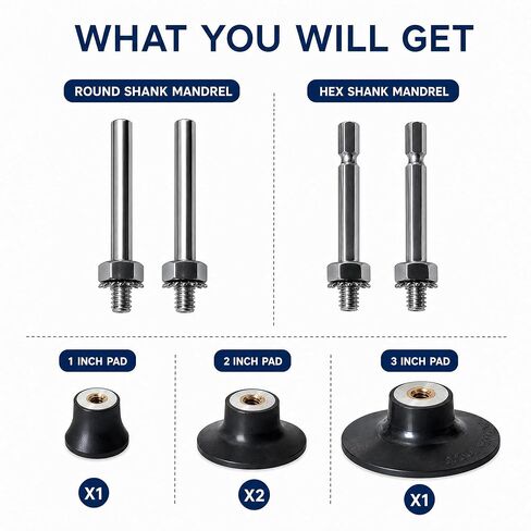 4Pack Sanding Discs Holder Quick Change Disc Pad Holder with 1/4" Removable Shanks Twist on Disc Holders 1 Inch 2 Inch 3 Inch Holders for Die Grinder Accessories Polishing Rotating Tools in Kuwait