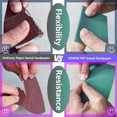 FOWOK 80Pcs Sandpaper for Milwaukee Orbital Sander with 2 Foam Sanding Pads in Saudi Arabia