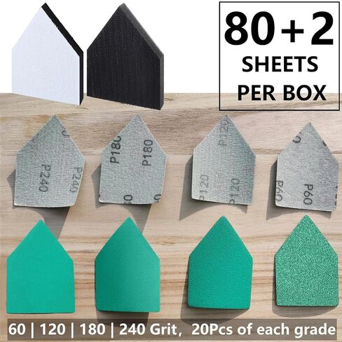 FOWOK 80Pcs Sandpaper for Milwaukee Orbital Sander with 2 Foam Sanding Pads in Saudi Arabia