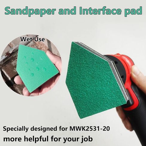 FOWOK 80Pcs Sandpaper for Milwaukee Orbital Sander with 2 Foam Sanding Pads in Saudi Arabia