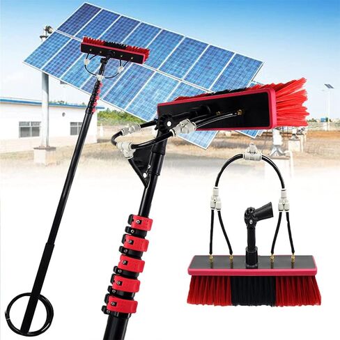 Aluminum Water Fed Pole KitExtendable Brush & Hose for Easy Window & Solar Panel Cleaning Outdoor Cleaning Tool for Effortless Shine & Reach in Kuwait