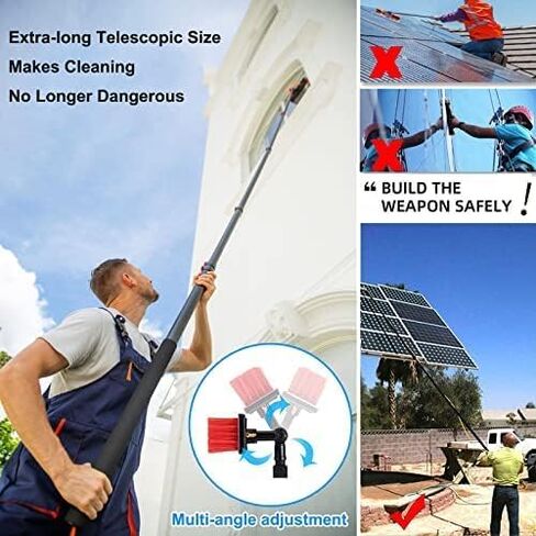 9M Water Fed Telescopic Cleaning Brush Window & Solar Panel Cleaner Perfect for Roof Washing Ideal for Photovoltaic Panel Maintenance & Construction Use. in Kuwait