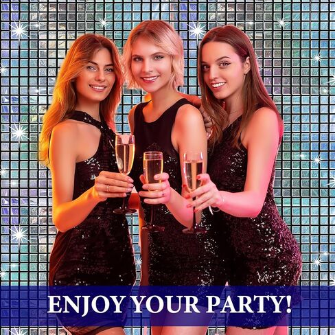 3 Pack Disco Backdrop, Silver Metallic Disco Photography Props Backdrop Party Decorations for 70s and 80s Style Bachelor Birthday Glitter Theme Decoration Party Supplies 78.7"x39.4“ in Kuwait