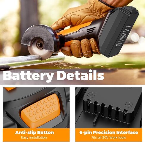 PENGJBATTER 2 Packs 20V 3.0Ah Battery Compatible for Worx 20V Power Share Battery WA3575 WA3525 WA3520 WA3742 WG155s WG251s WG255s WG545s WG890 WG891, Compatible with Worx 20 Volt Tools in Kuwait