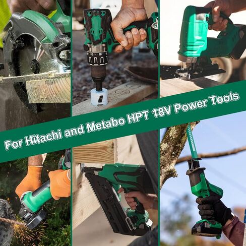Futurebatt 2 Pack Upgraded 6.0 Ah High-Output 18V Battery for Hitachi 18-Volt Tools BSL1815X BSL1815S BSL1830 BSL1830C 330139 330557 339782 Also for Metabo HPT 18V Battery in Kuwait