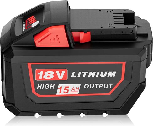 15.0Ah M-18 Battery High Output Replacement for Milwaukee 18V Battery 2Pack | Replacement for Milwaukee 18 Volt Batteries 48-11-1862 48-11-1852 48-11-1880 Compatible with Milwaukee 18V Power Tools in Kuwait