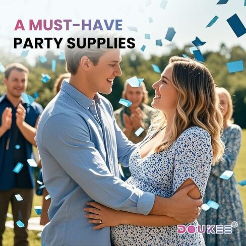 Gender Reveal Fire Extinguisher Blue & Confetti Poppers, 2 Pack Confetti Poppers & 2 Pack Smoke Spray for Baby Shower Gender Reveal Party, Blue Powder Reveal Set for Photo Props and Party Supplies in Kuwait