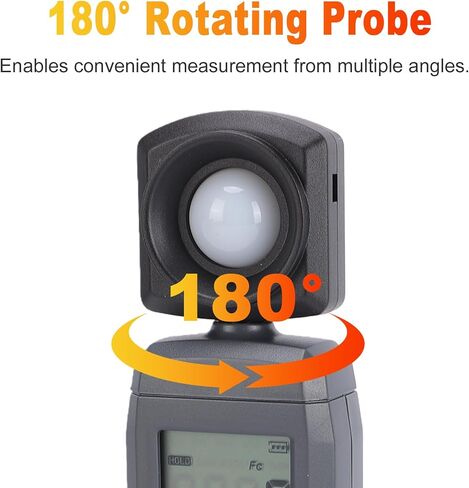 LCD Light Meter Photography, 0 to 200000 Lx Light Meter for Plants,180 Rotating Sensor 3 Measurement Modes Photometer Light Intensity Sense Test for Indoor Plants in Kuwait