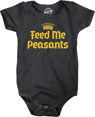 Crazy Dog T-Shirts Feed Me Peasants Funny Sarcastic Jumper for Infants | Funny Onesies, Graphic Clothes for Baby, Cool Sarcastic Onesie, Super soft blend, Novelty Onesie in Kuwait