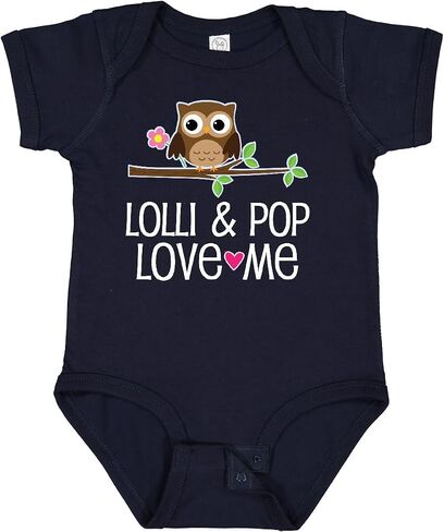 inktastic Lolli and Pop Love Me Granddaughter Owl Baby Bodysuit in Kuwait