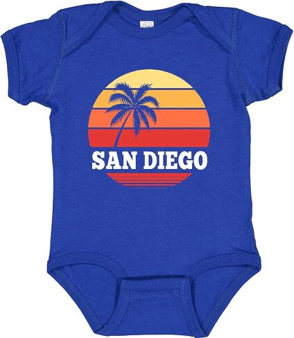 inktastic San Diego California Vacation Retro Sunset Baby Bodysuit in Kuwait