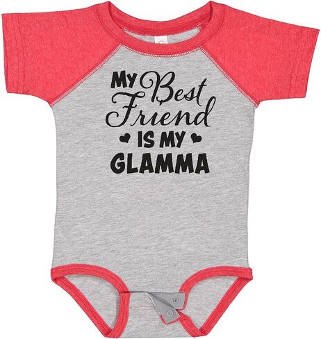 inktastic My Best Friend Is My Glamma with Hearts Baby Bodysuit in Kuwait