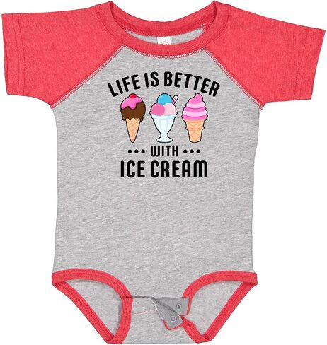inktastic Life Is Better with Ice Cream Baby Bodysuit in Kuwait