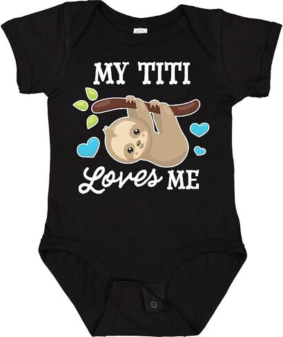 inktastic My Titi Loves Me with Sloth and Hearts Baby Bodysuit in Kuwait