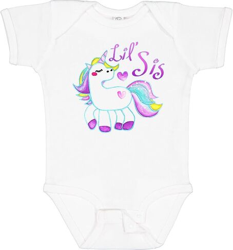 inktastic Lil Sis Unicorn- Little Sister Baby Bodysuit in Kuwait